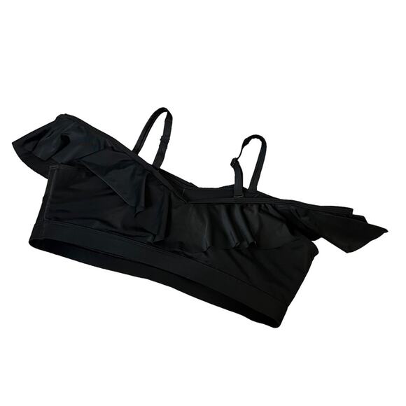 NWT cacique black bikini swim top ruffle off the shoulder sz 22 - Picture 3 of 6